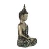 Figura Decorativa Alexandra House Living Negro Plateado Plástico Buda 15 X 26 X 36 Cm