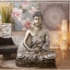 Figura Decorativa Alexandra House Living Plateado Plástico Buda 62 X 93 X 138 Cm