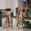 Figura Decorativa Alexandra House Living Multicolor Plástico Perro Pintura 14 X 19 X 28 Cm