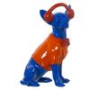 Figura Decorativa Alexandra House Living Azul Naranja Plástico Perro Auriculares 14 X 26 X 18 Cm