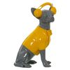 Figura Decorativa Alexandra House Living Amarillo Gris Plástico Perro Auriculares 14 X 26 X 19 Cm