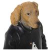 Figura Decorativa Alexandra House Living Negro Plástico Perro Traje 14 X 14 X 31 Cm