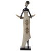 Figura Decorativa Alexandra House Living Beige Plástico Africana 16 X 25 X 58 Cm