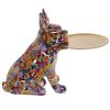 Figura Decorativa Alexandra House Living Multicolor Plástico Perro 22 X 34 X 29 Cm Bandeja