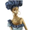 Figura Decorativa Alexandra House Living Azul Dorado Plástico Africana 11 X 15 X 45 Cm