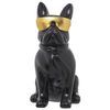 Figura Decorativa Alexandra House Living Negro Dorado Plástico Gafas Perro 19 X 27 X 26 Cm