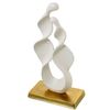 Figura Decorativa Alexandra House Living Blanco Dorado Aluminio Abstracto 23 X 12 X 45 Cm