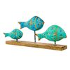 Figura Decorativa Alexandra House Living Azul Hierro Peces 72 X 10 X 28 Cm