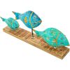 Figura Decorativa Alexandra House Living Azul Hierro Peces 72 X 10 X 28 Cm