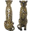 Figura Decorativa Alexandra House Living Negro Dorado Plástico Leopardo 33 X 39 X 45 Cm