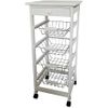 Carro De Cocina Con Ruedas Bahia 2 Blanco 4 Cestas Y Cajón 37x37x85 Cm- Meyvaser,