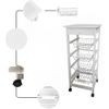 Carro De Cocina Con Ruedas Bahia 2 Blanco 4 Cestas Y Cajón 37x37x85 Cm- Meyvaser,