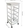 Carro De Cocina Con Ruedas Bahia 2 Blanco 4 Cestas Y Cajón 37x37x85 Cm- Meyvaser,