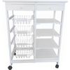 Carro De Cocina Verdulero  Doble Con 4 Cestas 4 Baldas Y 2 Cajones Color Blanco 85 X 67 X 37 Cm- Meyvaser,