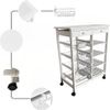 Carro De Cocina Verdulero  Doble Con 4 Cestas 4 Baldas Y 2 Cajones Color Blanco 85 X 67 X 37 Cm- Meyvaser,