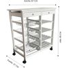 Carro De Cocina Verdulero  Doble Con 4 Cestas 4 Baldas Y 2 Cajones Color Blanco 85 X 67 X 37 Cm- Meyvaser,