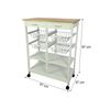 Carro De Cocina Con Ruedas Con 4 Cestas Extraíbles 4 Bandejas Y 2 Cajones Color Blanco 87x 67x 37cm- Meyvaser