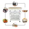 Carro De Cocina Con Ruedas Con 4 Cestas Extraíbles 4 Bandejas Y 2 Cajones Color Blanco 87x 67x 37cm- Meyvaser