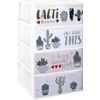 Com-fort House Cajonera Apilable Plastico - Modelo Iris (4, Cactus)