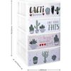 Com-fort House Cajonera Apilable Plastico - Modelo Iris (4, Cactus)