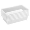 Com-fort House Bandejas De Plástico O Barreño Plastico Rectangular Almacenaje, Blanco… (tamaño 6, 6 Unidades)