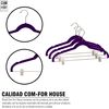 Com-fort House | Percha Terciopelo Con Pinzas Bronce | Color Morado | Antideslizantes Y Resistentes | Perchas Para Ropa | Ideal Para Chaquetas, Pantalones O Blusas | 24 Unidades