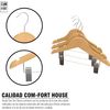 Com-fort House | Percha Madera Cadete Con Pinzas| Percha Infantil | Color Natural| Percha Madera De Arce | Con Muescas Antideslizantes | 30 X 1.2 X 22 Cm | Pack 18 Unidades |