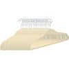 Todo Hogar Percha Terciopelo Color Beige, Perchas De Ropa Pack Con Superficie Antideslizante Y Gancho Cromado Giratorio A 360º. Pack De 20 Unidades