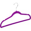 Percha Terciopelo Color Morado, Perchas De Ropa Pack Con Superficie Antideslizante Y Gancho Cromado Giratorio A 360º