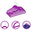 Percha Terciopelo Color Morado, Perchas De Ropa Pack Con Superficie Antideslizante Y Gancho Cromado Giratorio A 360º