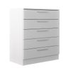 Cómoda 5 Cajones Cube Para Dormitorio / Vestidor 92x80x40 Cm Color Blanco