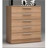 Cómoda 5 Cajones Cube Para Dormitorio / Vestidor 92x80x40 Cm Color Roble