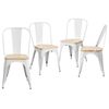 Pack 4 Sillas Industriales Strong Con Asiento De Madera 44x43x84cm Thinia Home