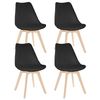 Thinia Home - Silla De Comedor Nórdica Daria (pack 4), Polipropileno Y Madera, Para Hogar, Asiento Acolchado, Diseño Escandinavo, Moderna, 48x55x83 Cm (largo X Ancho X Alto)