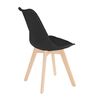 Thinia Home - Silla De Comedor Nórdica Daria (pack 4), Polipropileno Y Madera, Para Hogar, Asiento Acolchado, Diseño Escandinavo, Moderna, 48x55x83 Cm (largo X Ancho X Alto)