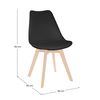 Thinia Home - Silla De Comedor Nórdica Daria (pack 4), Polipropileno Y Madera, Para Hogar, Asiento Acolchado, Diseño Escandinavo, Moderna, 48x55x83 Cm (largo X Ancho X Alto)