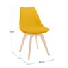 Thinia Home - Silla De Comedor Nórdica Daria (pack 4), Polipropileno Y Madera, Para Hogar, Asiento Acolchado, Diseño Escandinavo, Moderna, 48x55x83 Cm (largo X Ancho X Alto)