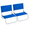 7house - Silla Plegable Baja De Playa (pack 2), Acero Y Tela De Oxford, Para Piscina, Camping Y Acampada, Impermeable, Dimensiones 45x49.5x17.5cm (largo X Ancho X Alto), Color Azul