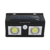 Aplique De Pared Solar Led 2 Luces Con Sensor Crepuscular Y Movimiento Negro 7500k 20000h 7hsevenon