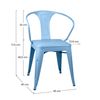 Thinia Home - Silla De Comedor Strong Vintage (pack 4), Acero, Interior Y Exterior, Estilo Industrial, Diseño Moderno, Dimensiones 45x45x77.5cm (largo X Ancho X Alto), Color Azul, Verde O Naranja