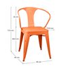 Thinia Home - Silla De Comedor Strong Vintage (pack 4), Acero, Interior Y Exterior, Estilo Industrial, Diseño Moderno, Dimensiones 45x45x77.5cm (largo X Ancho X Alto), Color Azul, Verde O Naranja