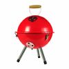 Orion91 - Barbacoa De Carbón Village, Acero/madera, Para Jardín, Terraza, Camping Y Acampada, Carbón, Función Grill, Válvula Ventilación, Diseño Portátil, Ø35.5x46 Cm (diámetro X Altura), Rojo