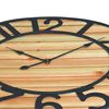 Orion91 - Reloj De Pared Vintage En Relieve Con Esfera Negro/madera Ø60cm, Hogar, Oficina Y Despacho, Movimiento Agujas Continuo, Extra Silencioso, Números En Relieve, Diseño Actual, Color Natural