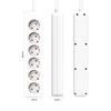 Pack 2 Regletas 6 Enchufes Schuko 1m Blanco Sin Interruptor 7hsevenon