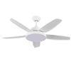 Ventilador De Techo Con Luz Led Silencioso 5 Aspas 62w De Potencia | Modelo Nevada Blanco De Dayron | Ventilador De Techo Con Mando A Distancia Y 6 Velocidades Controlables