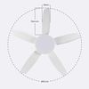 Ventilador De Techo Con Luz Led Silencioso 5 Aspas 62w De Potencia | Modelo Nevada Blanco De Dayron | Ventilador De Techo Con Mando A Distancia Y 6 Velocidades Controlables