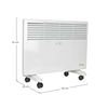 Raydan Home - Convector Eléctrico Bajo Consumo Pared 1500w, Hogar, Diseño Horizontal, 3 Niveles Potencia, Termostato, Protección Sobrecalentamiento, 62x25x51cm (largo X Ancho X Alto), Color Blanco