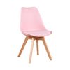 Silla Rosa Asiento Acolchado En Piel Sintética Patas En Madera Color Haya - Spazioluzio