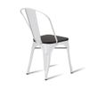 Silla Torix Blanca Acero Y Asiento Madera Oscura Apilables - Spazioluzio