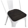 Silla Torix Blanca Acero Y Asiento Madera Oscura Apilables - Spazioluzio